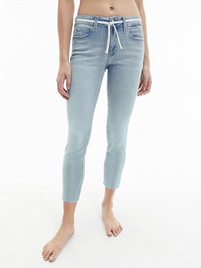 Calvin Klein Ruhák HU208706 | Calvin Klein Mid Rise Skinny Női Farmernadrág Világos Kék